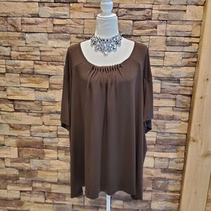MAGGIE BARNERS BLOUSE SHORT SLEEVE POLY/SPANDEX SIZE 5X